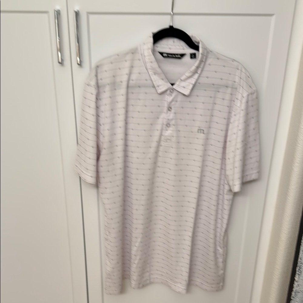 Travis Mathew White Polo Shirt with Breathable Fabric